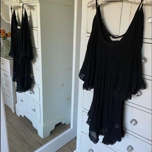 Black Dress with Crochet on Bottom